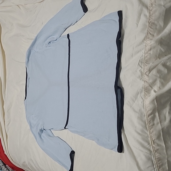 💲1️⃣ Liz Lange Maternity Light Blue Knit Cardigan Cotton/Rayon Blend Sz Small - Picture 8 of 8